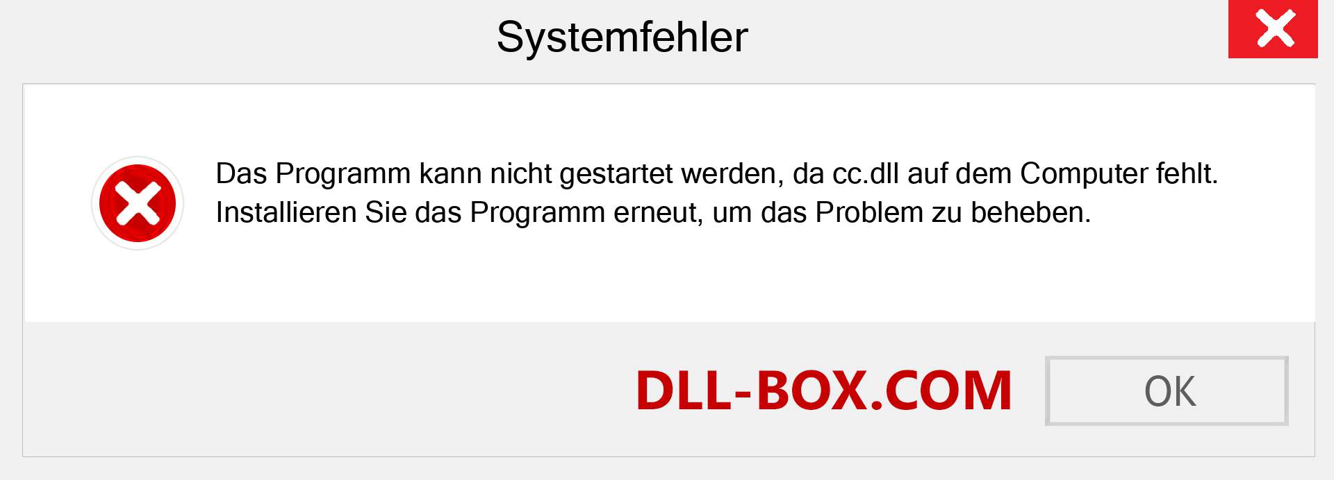 cc.dll-Datei fehlt?. Download für Windows 7, 8, 10 - Fix cc dll Missing Error unter Windows, Fotos, Bildern