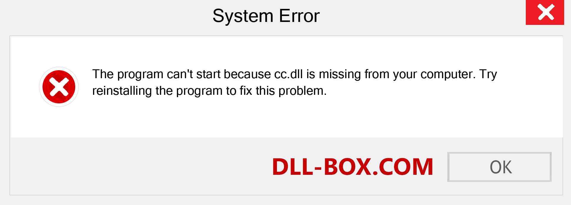  cc.dll file is missing?. Download for Windows 7, 8, 10 - Fix  cc dll Missing Error on Windows, photos, images